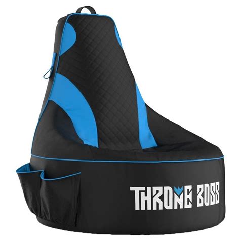 Throne Boss Adult Gaming Bean Bag Chair (Black/Blue) .